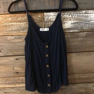 Hollister Navy Blue Cute Tank Top
